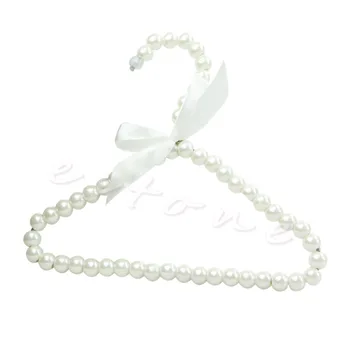 

2018 3pcs Plastic Bow Pearl Beaded Clothes Dress Coat Hangers Wedding For Baby Kids Child
