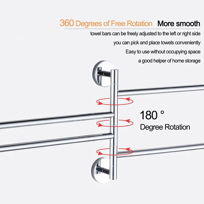 Ванная комната Wivel Полотенца стеллаж для выставки товаров Нержавеющая сталь поворотно Полотенца бар Экономия пространства качается Полотенца бар настенный Полотенца держатель