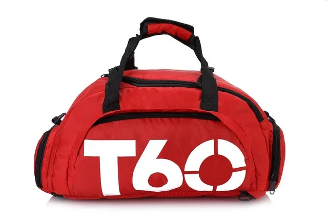Спортивная сумка T60 Для мужчин Для женщин Фитнес спортивный рюкзак многофункциональный дорожного зарядного устройства, Чемодан плеча Сумки Водонепроницаемый тренажерный зал, спортивные сумки - Цвет: Красный