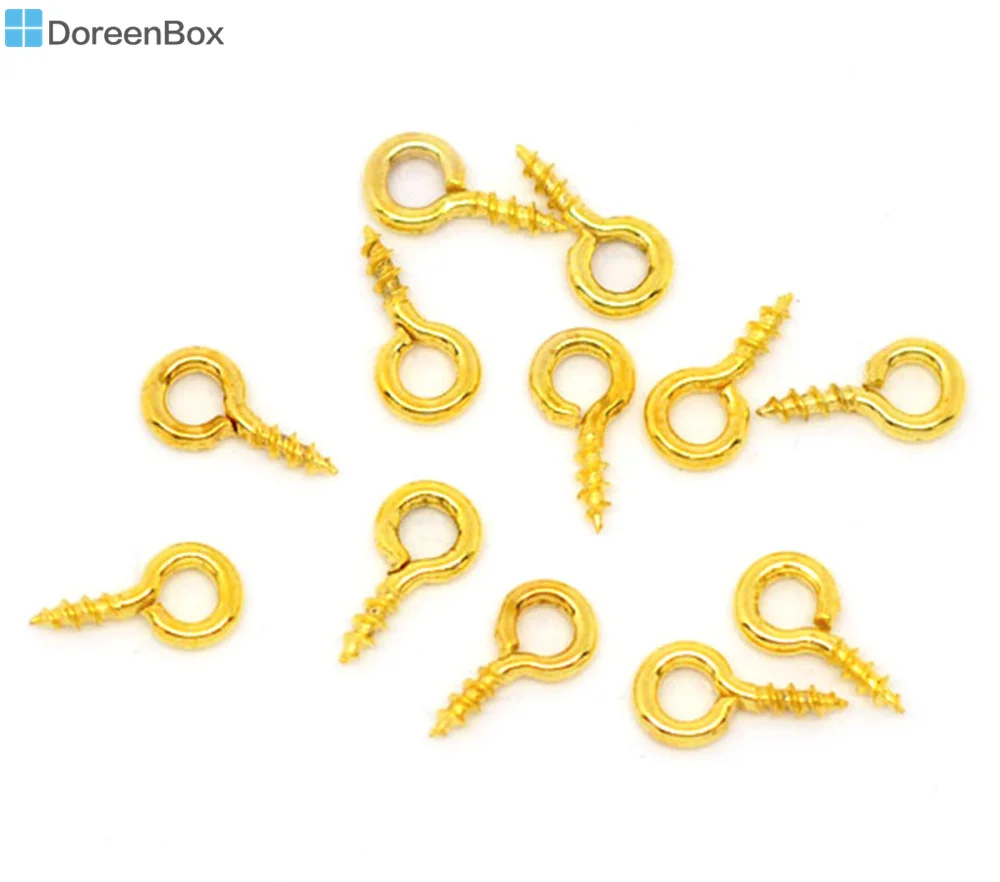 Коробка Doreen Lovely 1000 GP винтовая петля 8x4 мм (B09752) | Украшения и аксессуары