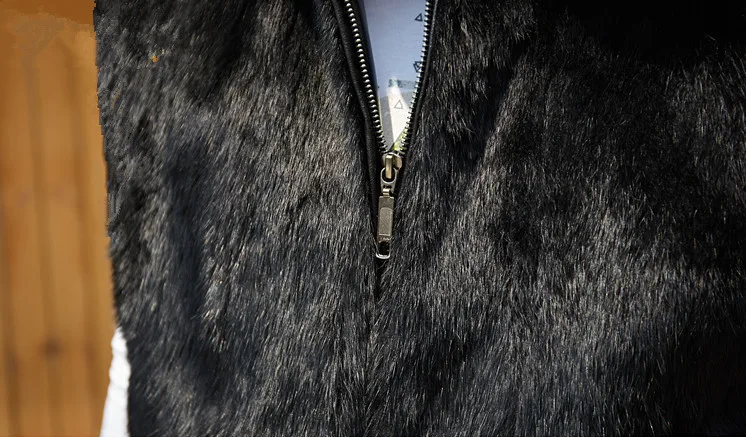 Настоящий натуральный мех кролика жилет с капюшоном мужская модная куртка верхняя одежда пальто на заказ любой размер JN462