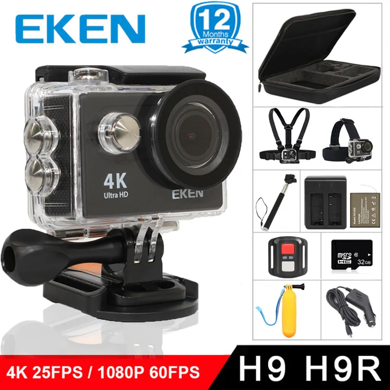Оригинальная Экшн камера EKEN H9/H9R 4K Ultra HD 1080 p/60fps мини для шлема WiFi 2 0 &quot170D