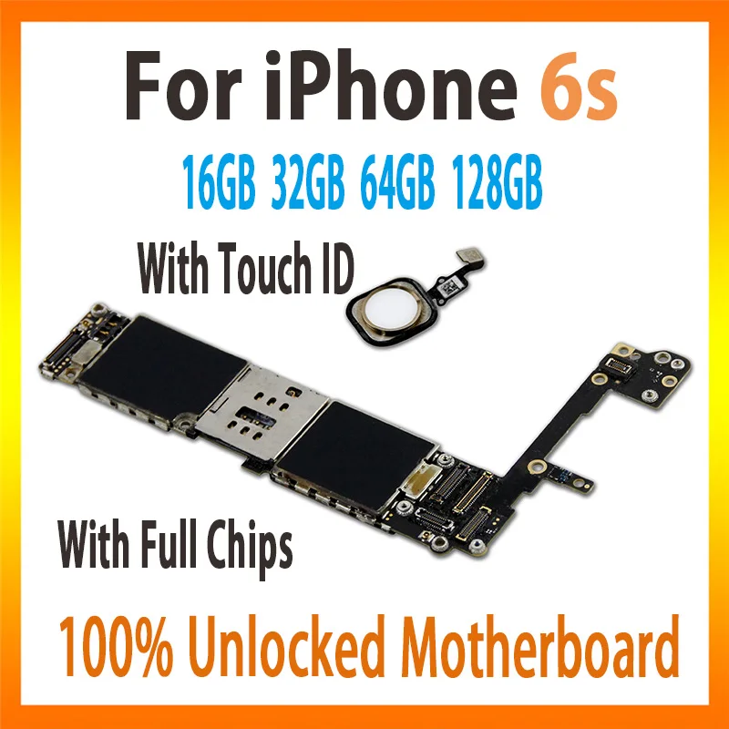 

motherboard For iPhone 6s 4.7 inch mainboard MB With / Without touch ID Original unlocked Logic board With Chips ,NO iCloud