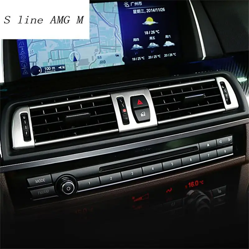 

Car styling Navigation Control Panel air conditioner outlet Decorative Frame Cover Trim for BMW 5 series F10 auto Accessories