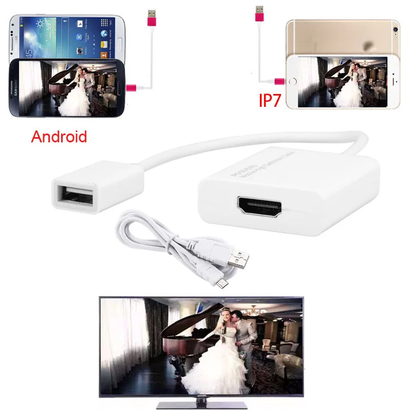 imágenes para De Audio y Vídeo Adaptador de Android IOS a HDMI HD TV Proyector Para el iphone 7 6 s 6 Plus Para SAMSUNG S8 S7 Borde Más Nota 5 LG G6 G5 imágenes para De Audio y Vídeo Adaptador de Android IOS a HDMI HD TV Proyector Para el iphone 7 6 s 6 Plus Para SAMSUNG S8 S7 Borde Más Nota 5 LG G6 G5