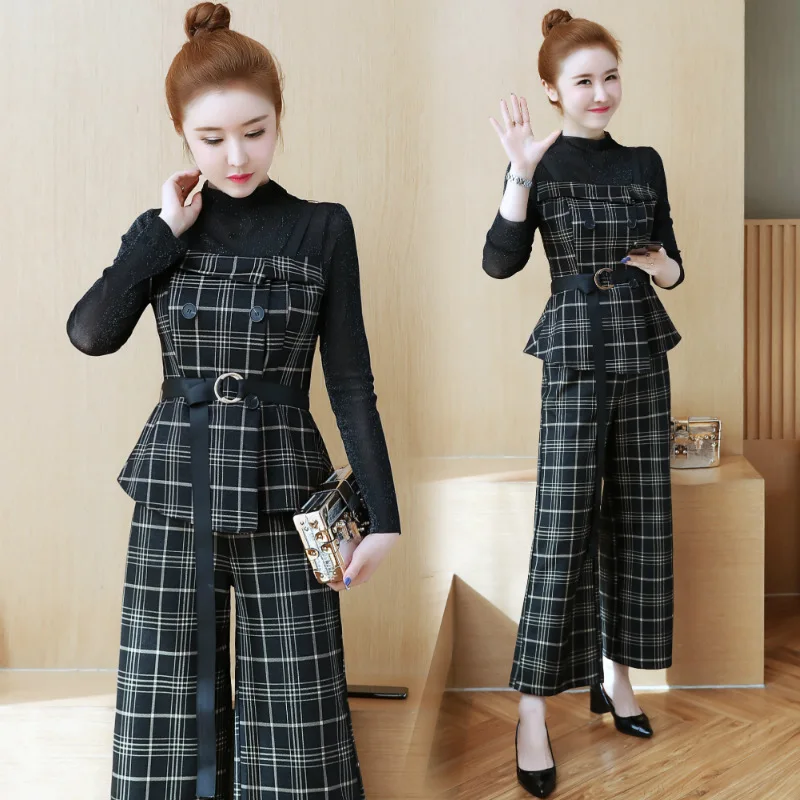 

YICIYA plaid outfit tracksuit co-ord set for women 2 piece sets office OL pants suits and top 2019 striped bodycon slim clothing