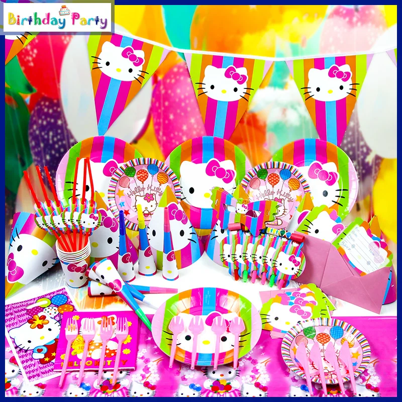 90PCS lot Wholesale  Hello Kitty Princess Theme Party  