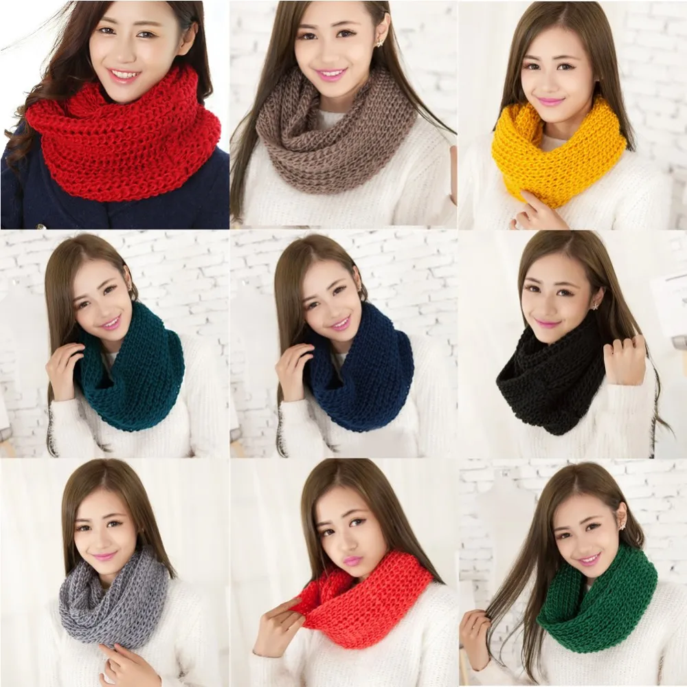 Зимний женский шарф с косичками, бесконечные шарфы, зимний теплый женский длинный шарф-хомут с 2 кругами