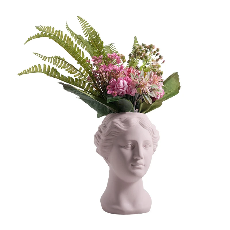 クリエイティブ肖像アート花瓶古典金星ヘッド花セラミックポットギリシャ女神彫像花瓶工芸家の装飾の置物 Decoration Home Home Ornamentsdecorative Decorative Aliexpress