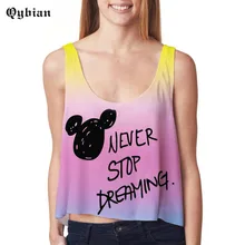 Qybian Women Short Tops Casual Crop Top Summer Beach Tops Lady Tank Top Sleeveless Sexy Women Camisole vest