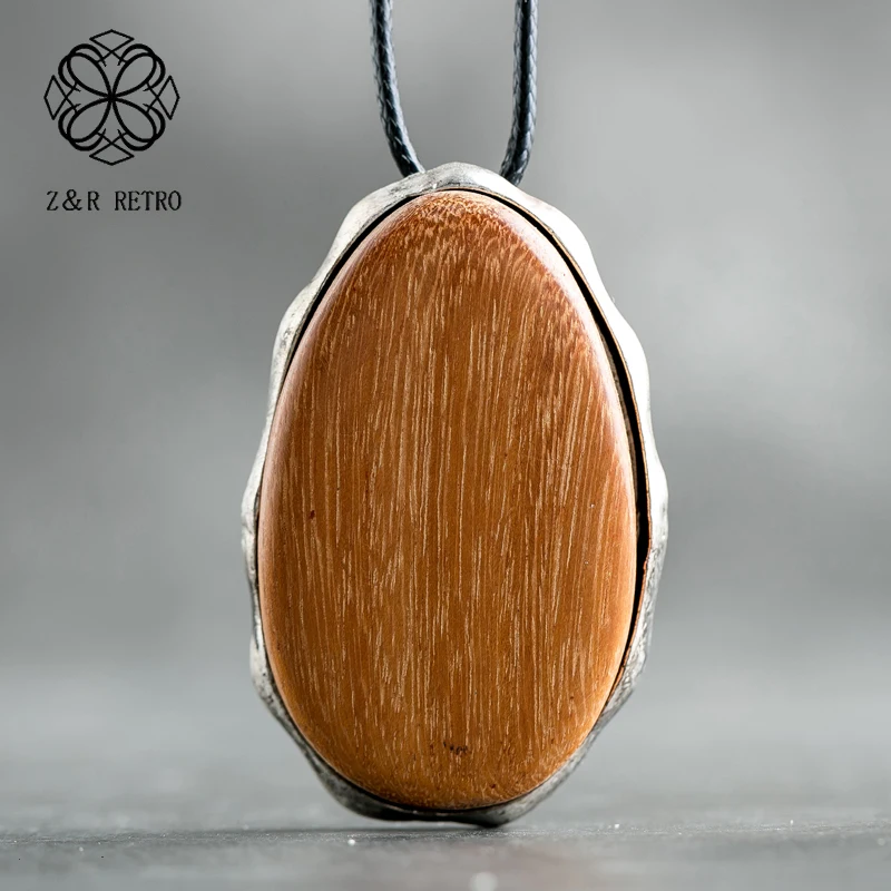 

Rope Pendant Vintage Jewelry Necklace Men Women Accessories Wood Pendant Neck Decoration Handmade Gift For Friends