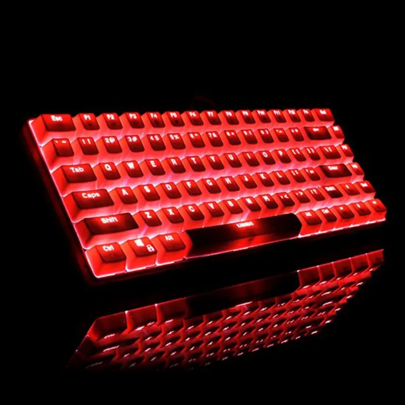 

White Backlight Mechanical Keyboard Blue Switch PBT 82 Keys Wired USB Keyboard