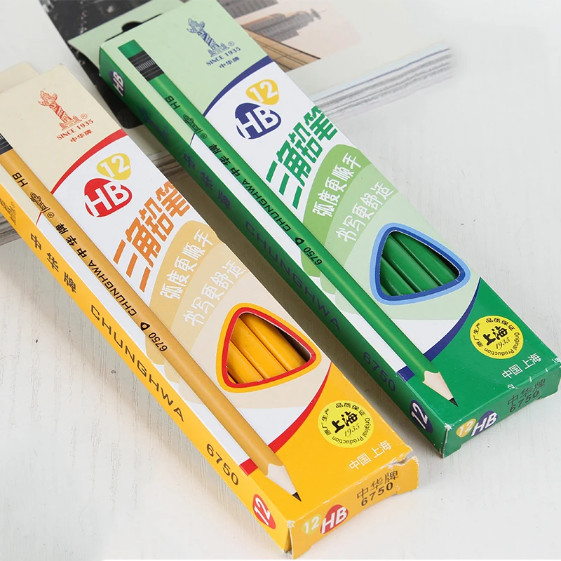 Triangle Wooden Pencils Set HB Children Kid Student Writing Pencil with