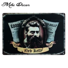 [Mike86] Ned Келли металлическая табличка номер Винтаж жестяная вывеска комнаты украшение для паба 20*30 см AA-382