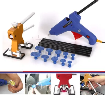 

WHDZ PDR Dent Puller Tabs Dent Lifter with Glue Gun 12V Heat Gun PDR Hot Melt Glue Sticks Paintless Dent Repair Tools Hand Tools