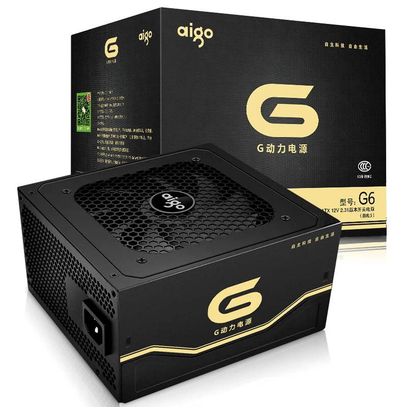 

Aigo G6 active power supply Rated power 600W Max power 650W 12V atx pc desktop computer power supply fuente de alimentacion