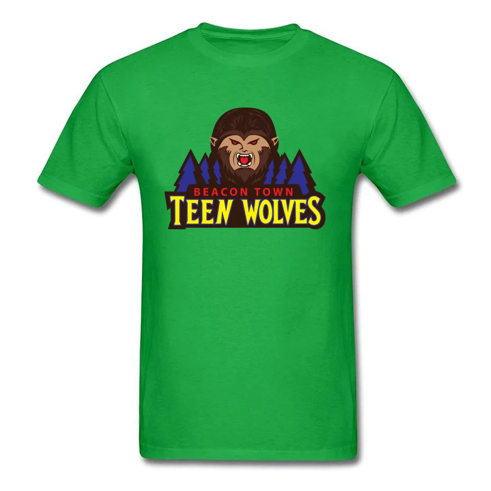 Beacon Town Teen Wolves Short Sleeve T Shirt Crewneck 100% Cotton Fabric Men T-shirts Leisure Tops T Shirt 2018 New Fashion Beacon Town Teen Wolves green