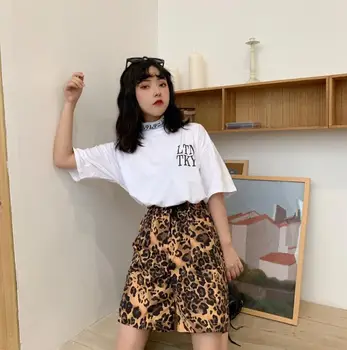 

Summer new Harajuku leopard loose wide leg pants