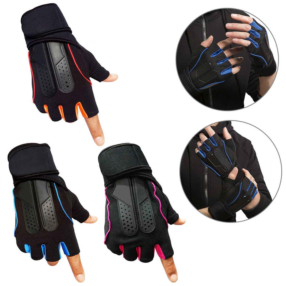 1 Pair Gym Body Building Training Sports Fitness WeightLifting Gloves For Men Women Workout Exercise Cycling Glove guantes