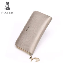 FOXER femmes de Marque En Cuir Portefeuilles De Luxe Bourse Femelle Embrayage portefeuille et sac de Crédit et Téléphone Portable Sac pour les Femmes