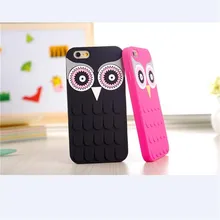 New Arrival 3D Cute Cartoon OWL Soft Silicon Rubber Phone Case Cover For Apple iPhone SE 5 5S 5G 6 6S 4.7 6 plus 5.5 C626