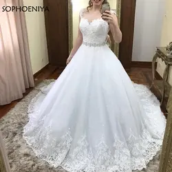 Vestido de noiva белое, с коротким рукавом Дешевые Свадебное пдатье с вырезом на спине сексуальная халат де mariée кружево бисером платье невесты