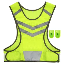 Светоотражающий защитный жилет с высокой видимостью, легкий сетчатый жилет для занятий спортом на открытом воздухе и ночного бега для женщин и мужчин, для бега, велоспорта, прогулок