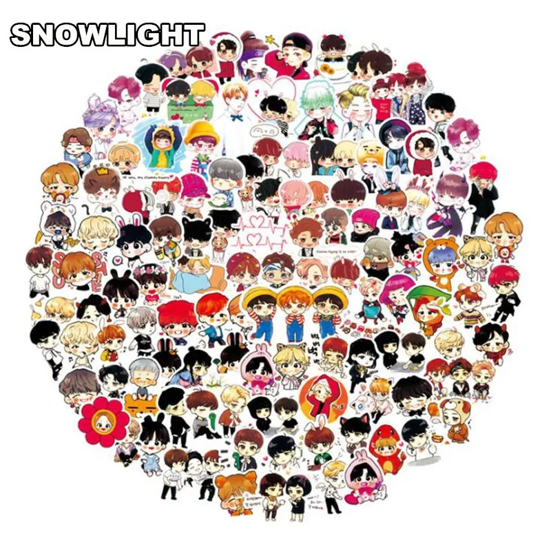 118pcs Kpop Fashion DIY Craft Phone Decor Luggage Guitar Scrapbooking Bangtan Boys Decals Stickers Stationery Sticker