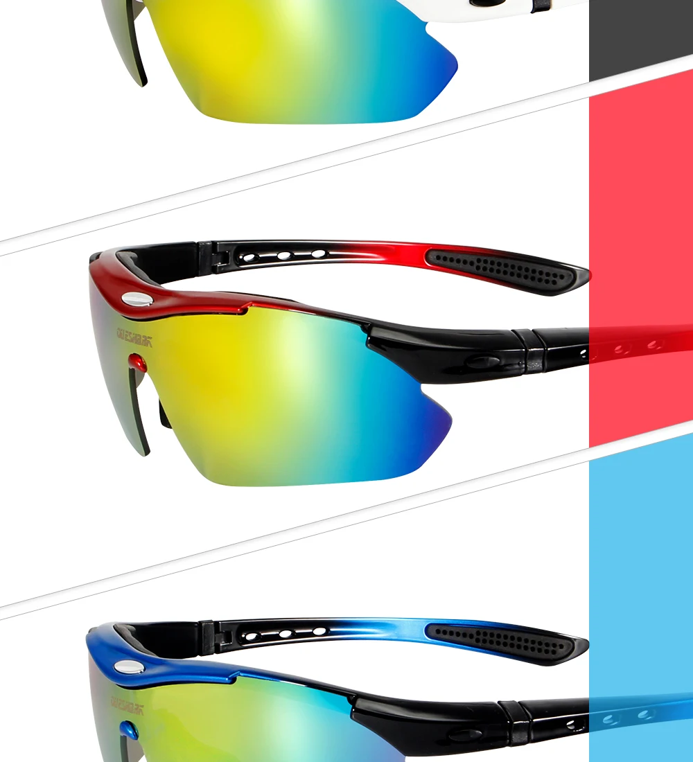 Myopic Cycling Sunglasses Polarized Changeable 5 Lens UV Protection