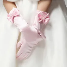 10 шт./лот ребенок цветок девочка розовые белые слоновая кость Длинные перчатки студенческие кружевные перчатки костюм танцевальные перчатки