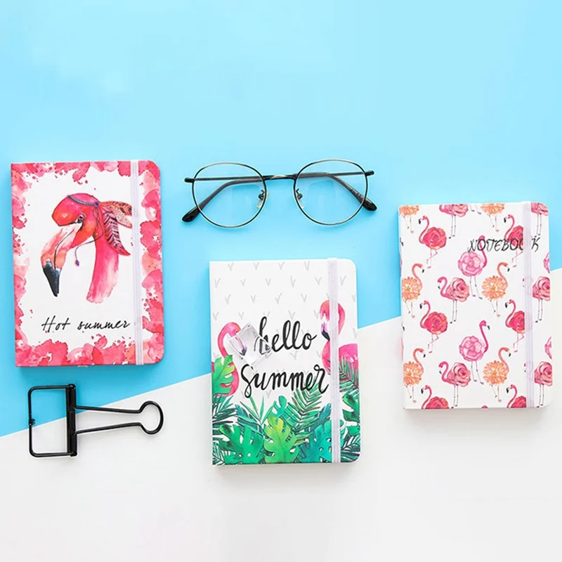 

1 Piece Cartoon Flamingo Handbook Notebook Travel Diary Notebook Student Stationery Wholesale Girls Birthday Gift