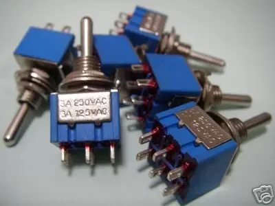

Guitar DPDT Toggle ON ON ON Switch UL VERIFIED Blue PKG8