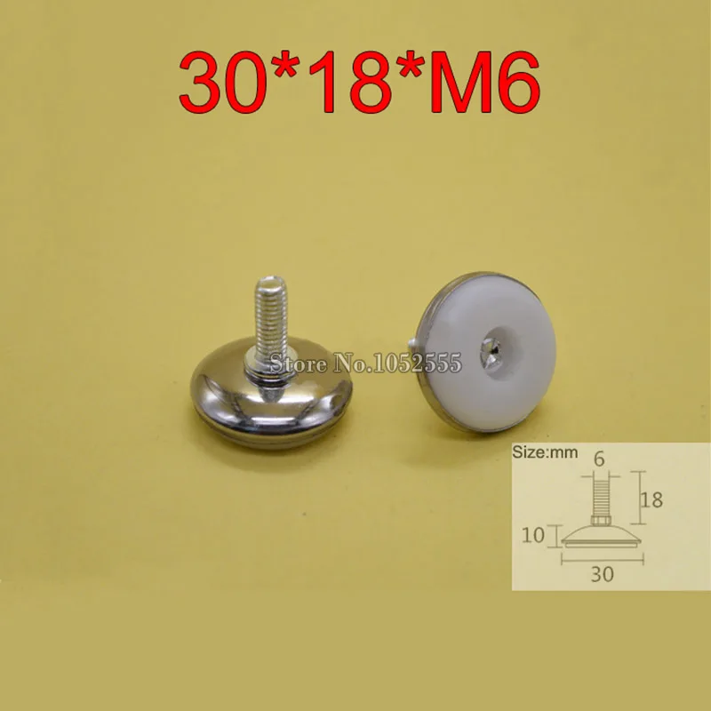 

100PCS/lot 30*18*M6 Universal Furniture Adjustable Legs Table Leveling Feet Pads Screws Protector KF244