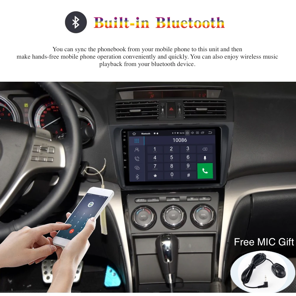 Best Android 9.0 Car Radio 2 Din GPS Navi for Mazda 6 2008 - 2014 Mazda6 PX6 DSP IPS 4Gb+64Gb 6-Core RDS WIFI carplay Bose 6
