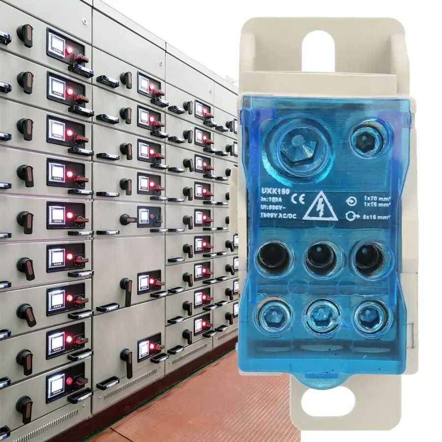 

UKK-160A Din Rail Terminal Block Distribution Box Universal Electric Wire Connector Power Junction Box