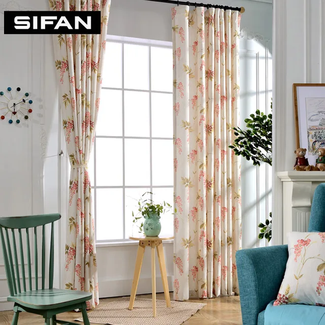 Luxury Printed Cotton Linen Curtains For The Bedroom Fancy Window Luxury Printed Cotton Linen Curtains For The Bedroom Fancy Window Living Room Decorative Custom Made