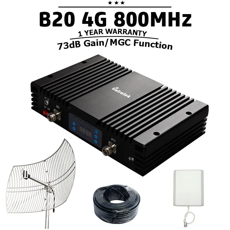 

Lintratek B20 4G LTE 800mhz 73dB Gain Mobile Cellular Signal Booster MGC Powerful Cell Phone Signal Amplifier 4G Repeater $20