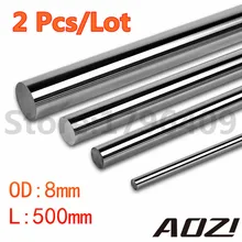 2 PCS/lot OD 8MM X 500MM Length Cnc Linear Shaft Chrome WCS Round Steel Rod Bar Cylinder Linear Rail