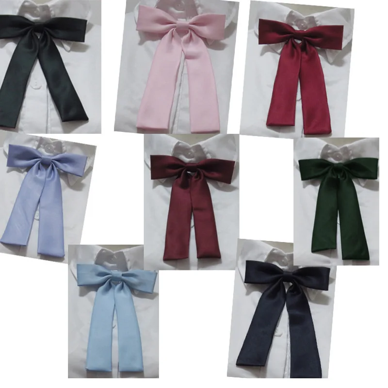 Japanese School Uniform Tie Women 2017 Pure Color Uniform Neckties