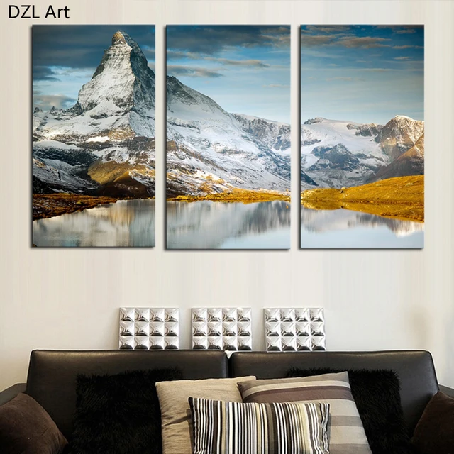 3 Panneaux Vente Chaude Montagne De Neige Moderne Home Decor