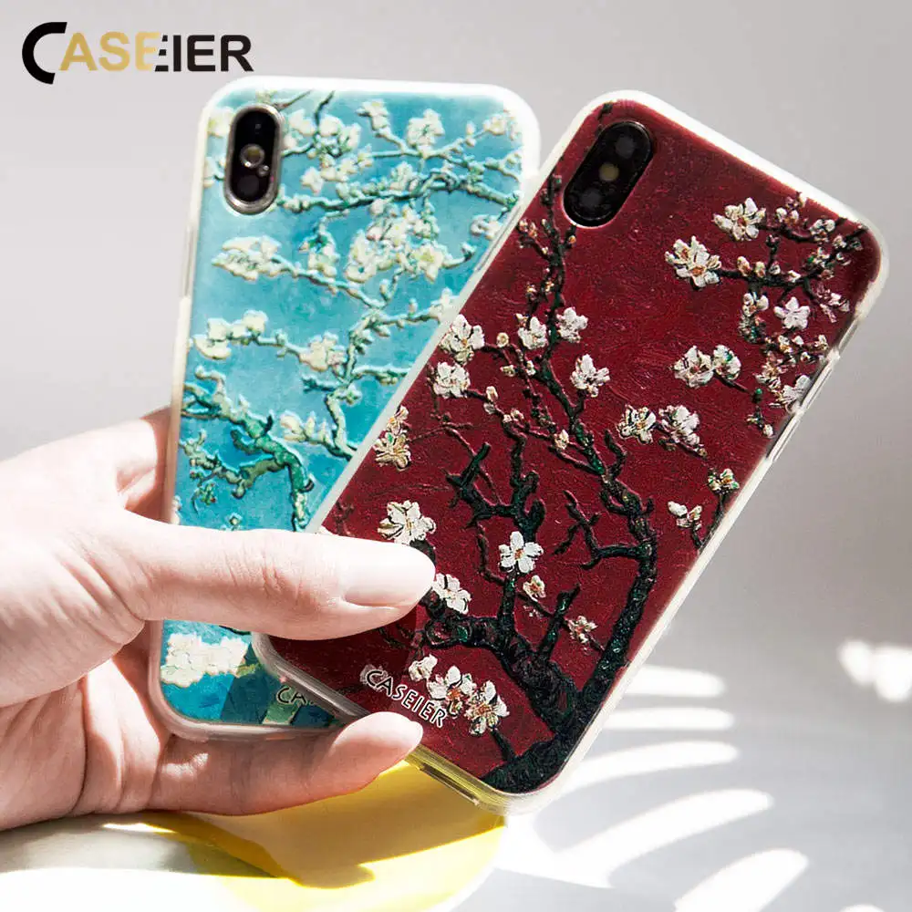 CASEIER тиснение Чехол для мобильного телефона iPhone 11 Pro X XS Max Мягкий силиконовый