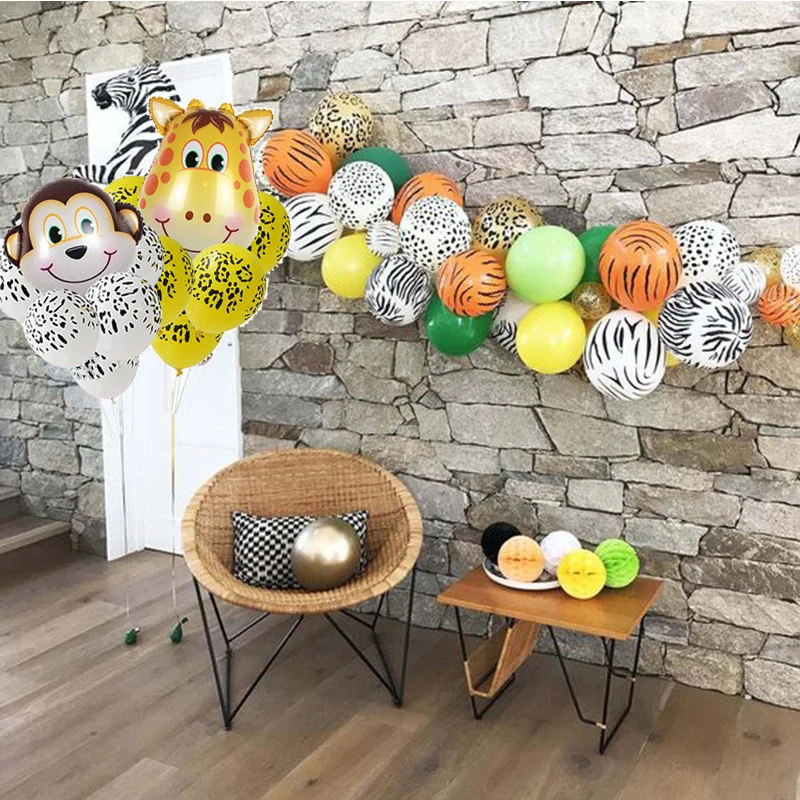 Для вечеринки в стиле сафари Декор Babyshower воздушные шары набор фольги шарики виде