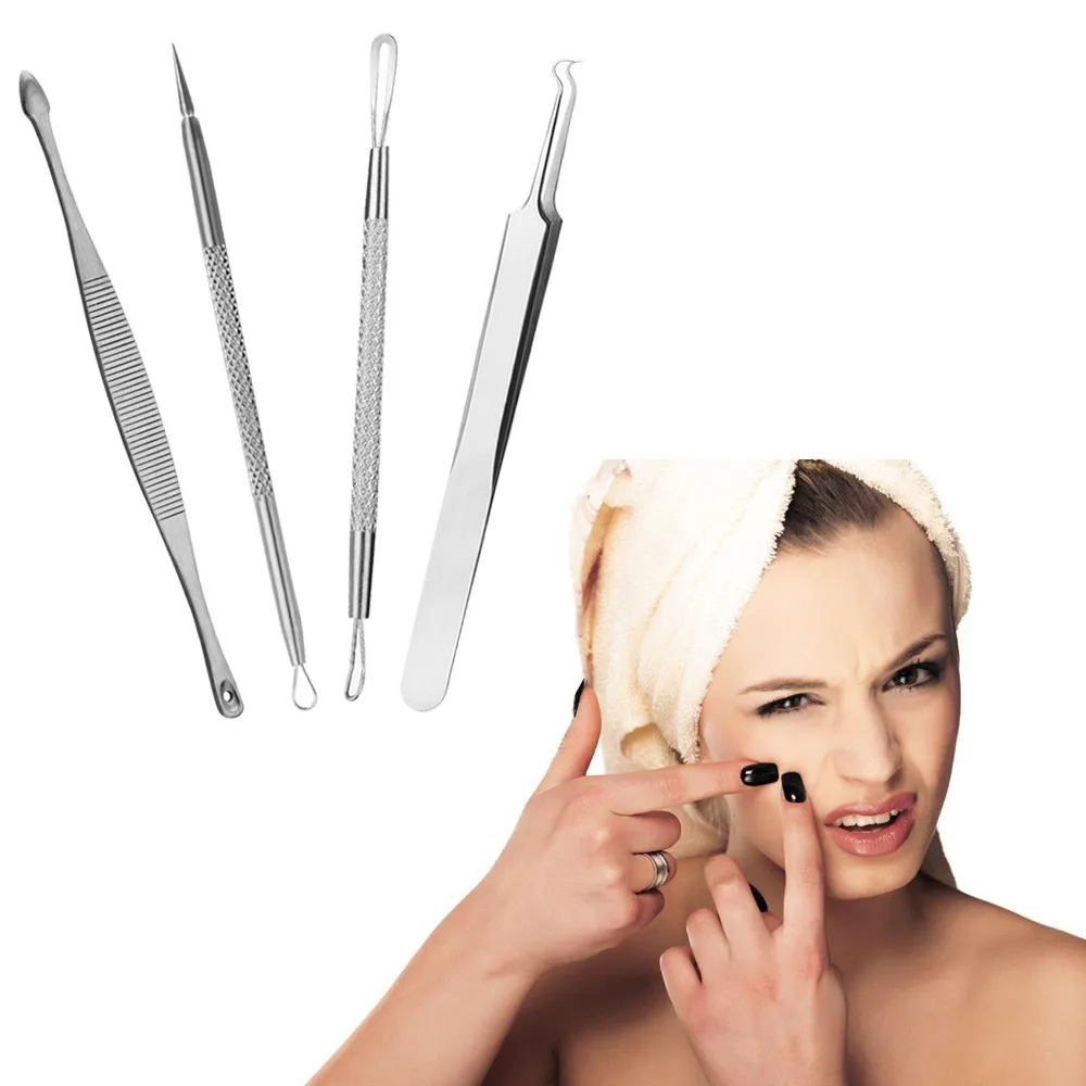 5 Pcs Pimple Blemish Comedone Remover Tool Set Stainless Unisex Steel