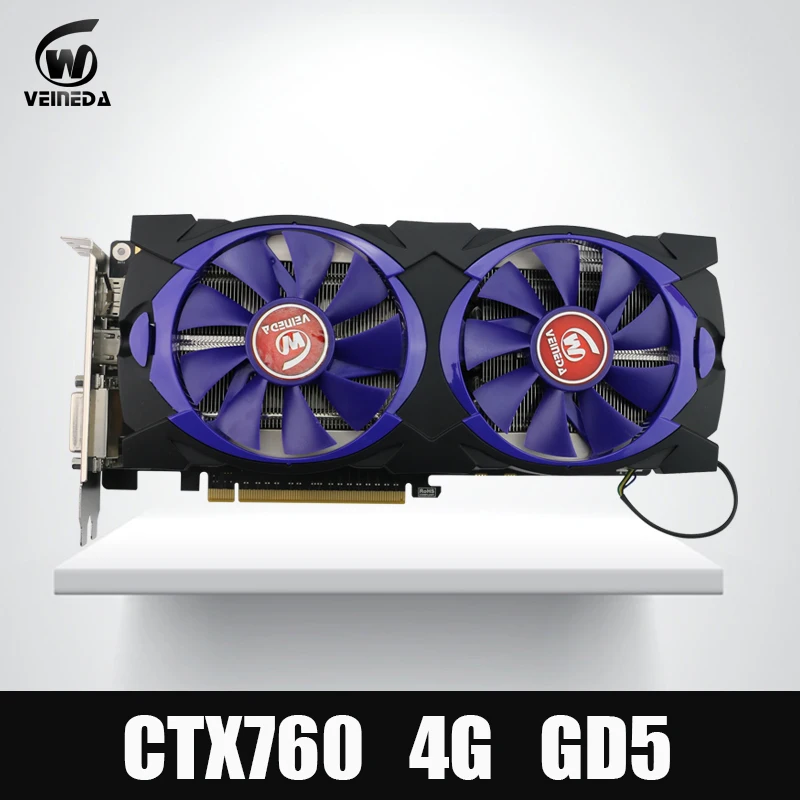 Видеокарта Veineda графические карты GTX 760 4G GDDR5 256Bit DVI HDMI мгновенно убить 1050 GTX950 для