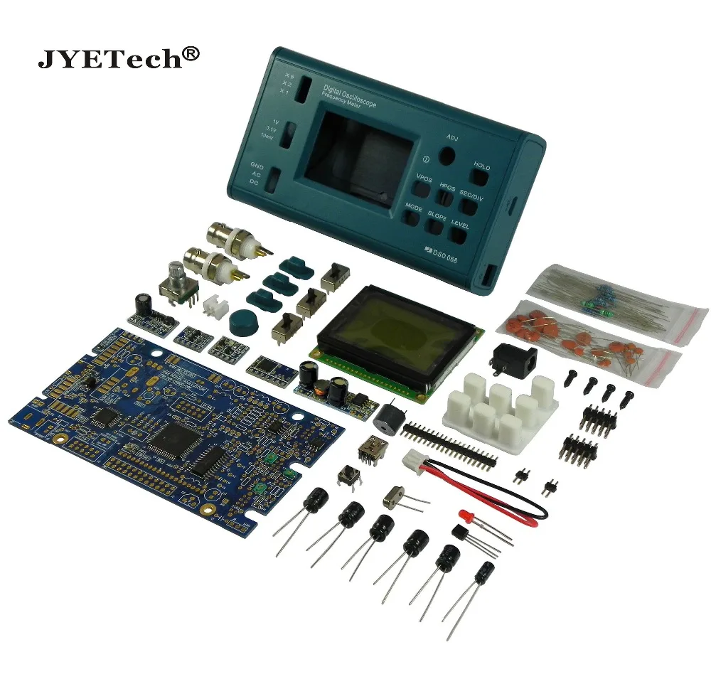 

JYETech DSO068 LCD digital storage oscilloscope DIY learning kit/Frequency Meter with case cover 3MHz 20MSps