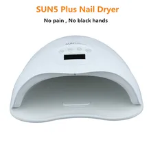 SUN5 Plus 48 светодио дный Вт УФ светодиодная лампа светодио дный для ногтей Сушилка для ногтей Светодиодная двойная ручка для ногтей лампа для отверждения УФ гель лак для ногтей с ЖК-дисплеем Таймер Автоматическое зондирование