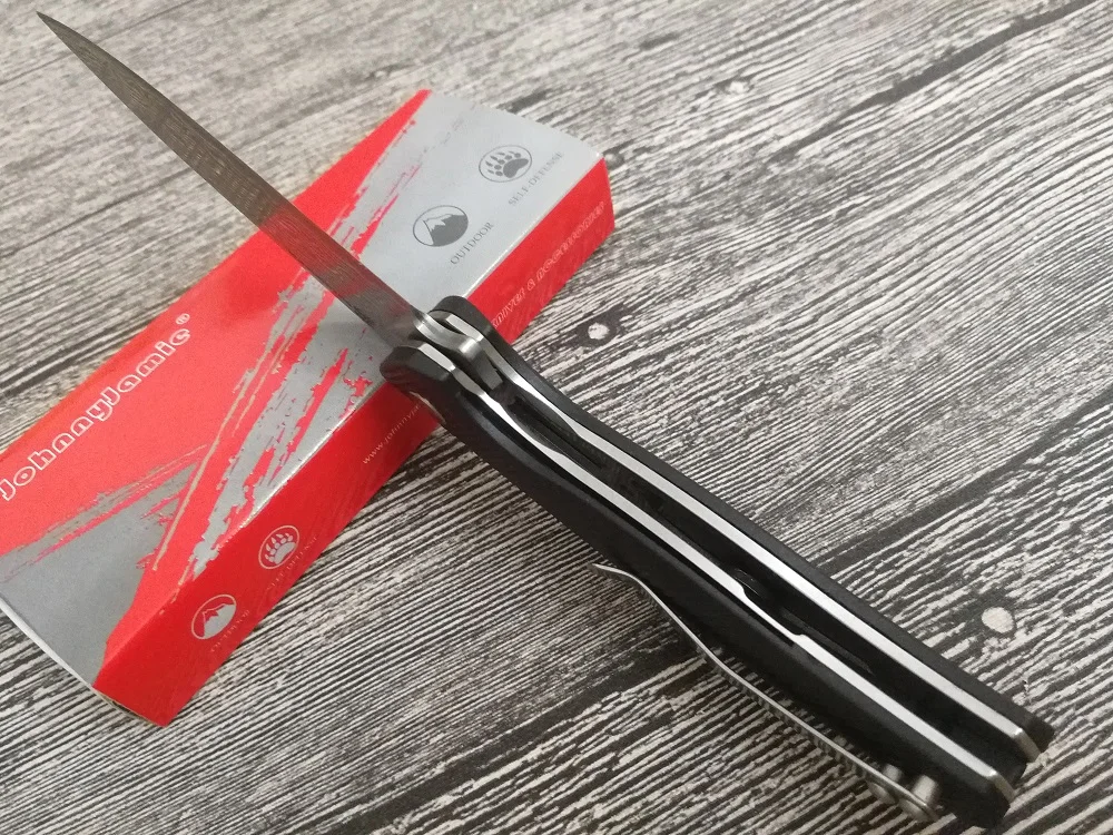 Охотничий нож JohnnyJamie Speedball VG10, дамасский нож, складное стальное лезвие, черная ручка FRN, охотничий нож s для кемпинга, Тактический карманный EDC