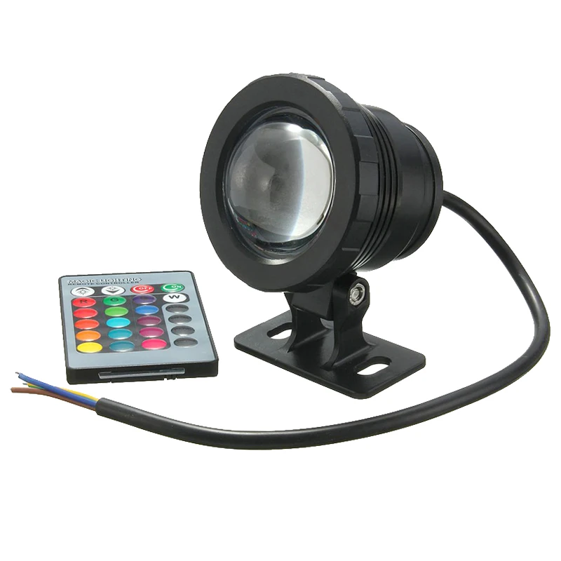 12V 10W/20W RGB LED Light Fountain Pool Pond Spotlight Underwater Waterproof Night Lamp Outdoor Garden Party Decoration+Remote 2