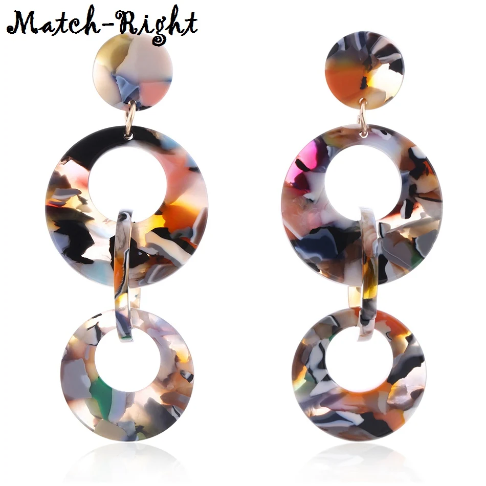 

Color Acrylic Statement Earrings Aretes for Women Jewelry Women's Long Dangle Drop Geometric Earring Brincos Pendants SP309