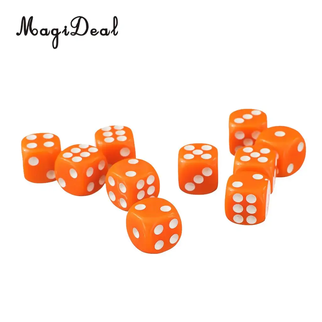 MagiDeal 100pcs 12mm Opaque Spot Dice D6 Set for Dungeons & Dragons TRPG MTG Board Games Party Pub Bar Parts